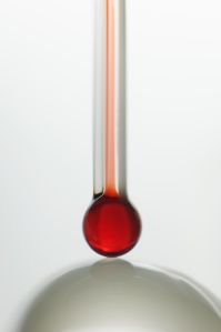 Thermometer and glass ball