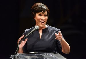 District Mayor Muriel Bowser delivers her first State of the District address at the Lincoln theater in Washington, DC.