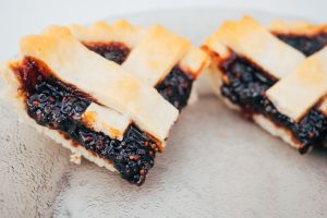 Close-Up Of Blueberry Pie